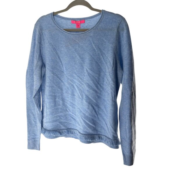 NWT Lilly Pulitzer Heathered Oxford Blue Vista Cashmere Sweater Large - Picture 3 of 6